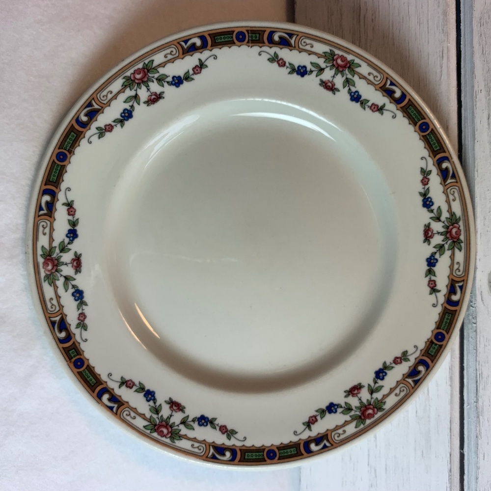 Vintage Grindley Floral Plate 6.5 Inch White Granite Staffordshire England‎